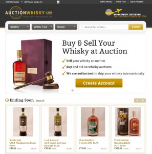AuctionWhisky.com's homepage