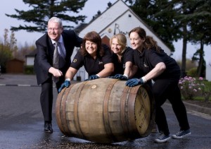 Left to right: Michael Urqhuart, Joint Managing Director of Gordon & MacPhail, Susan Stenström, Emma Andersson, Helena Hugo