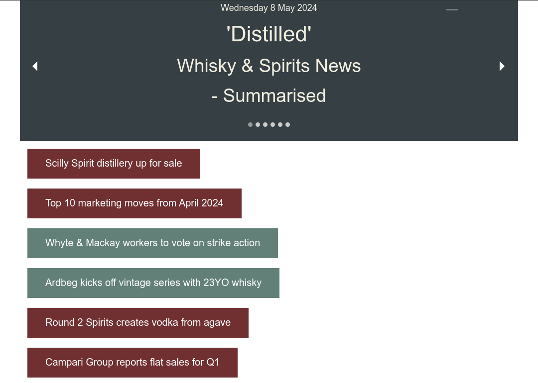 Distilled: Whisky News - Summarised