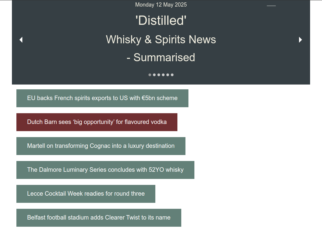 Distilled: Whisky News - Summarised