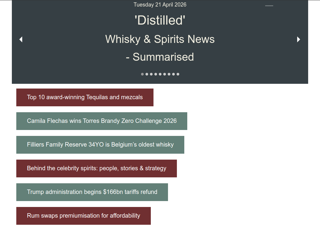 Distilled: Whisky News - Summarised
