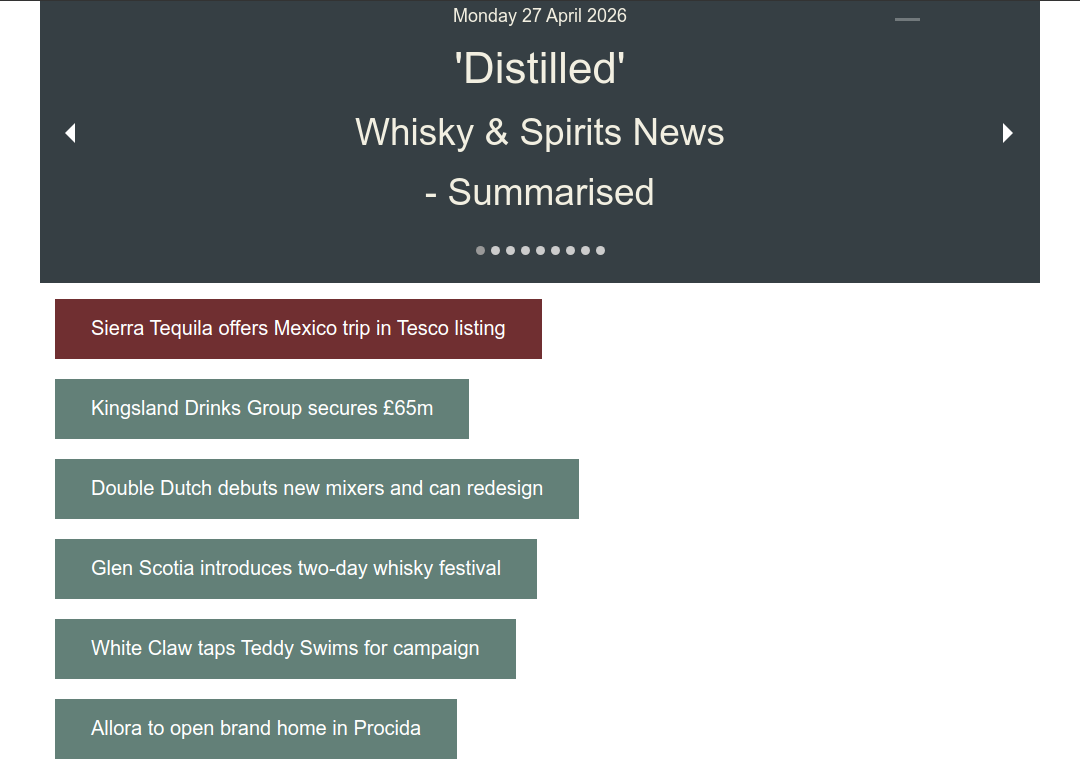 Distilled: Whisky News - Summarised