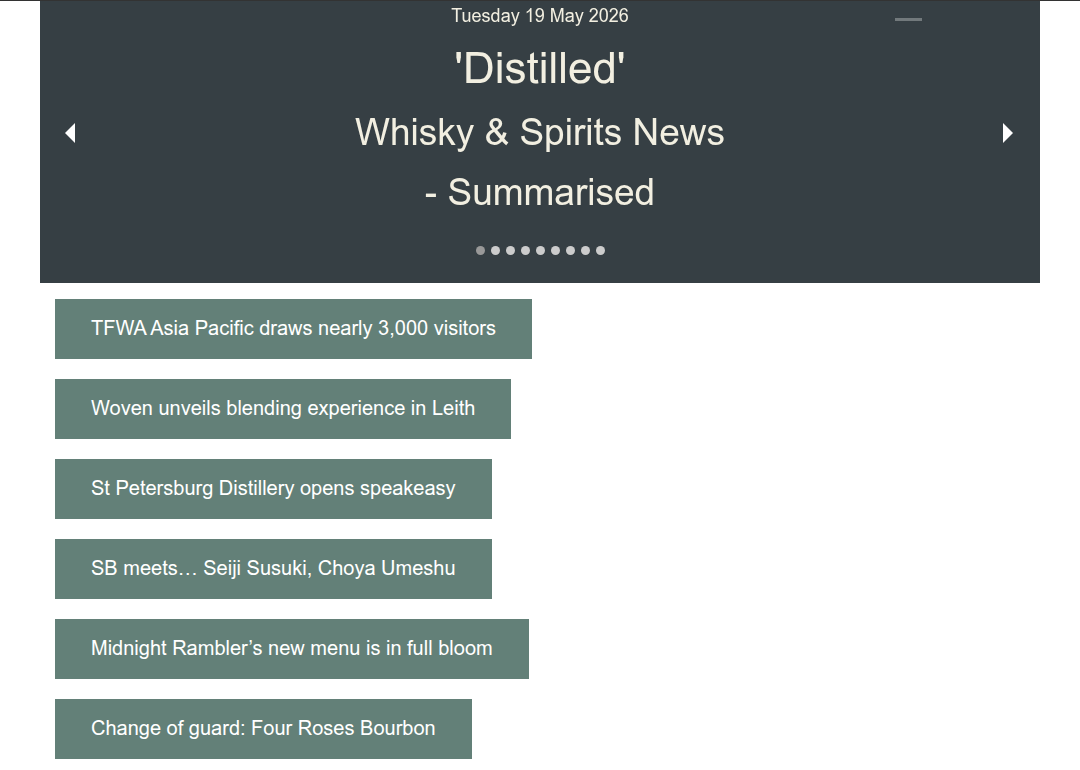 Distilled: Whisky News - Summarised