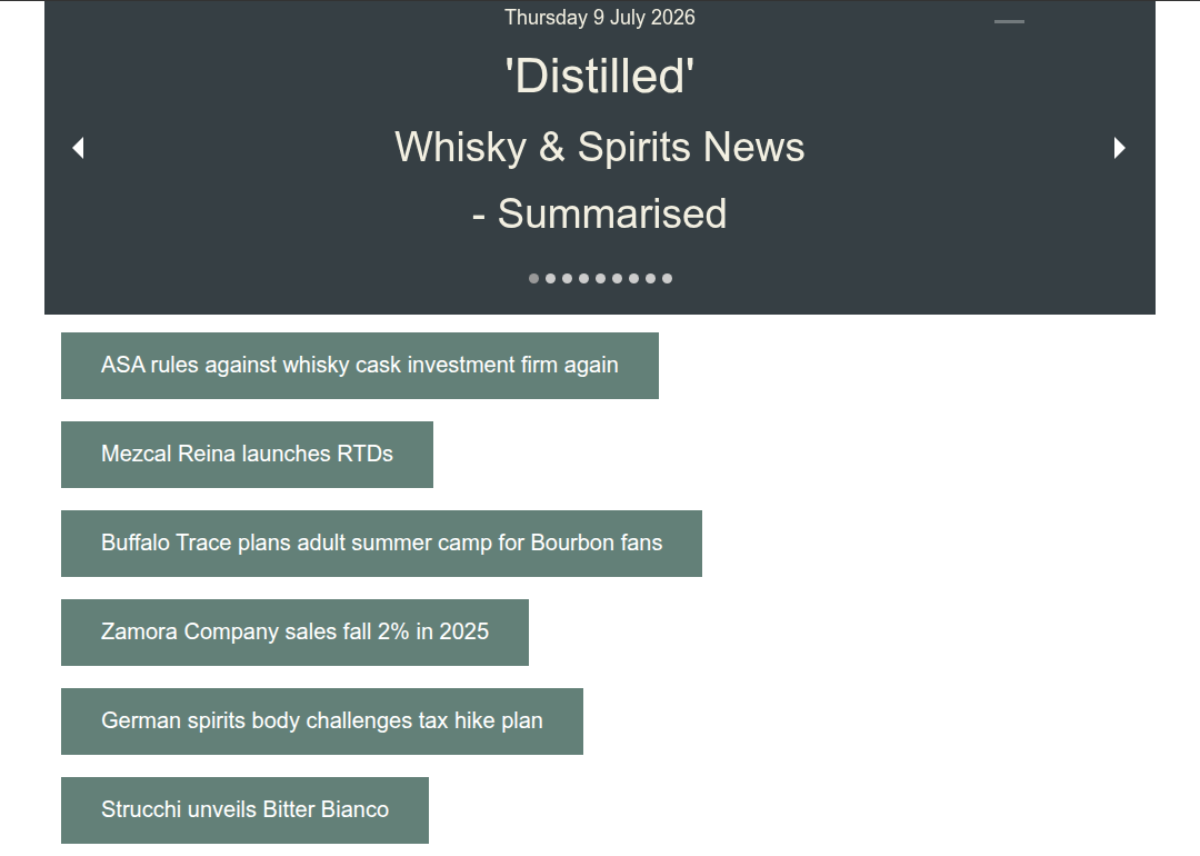 Distilled: Whisky News - Summarised