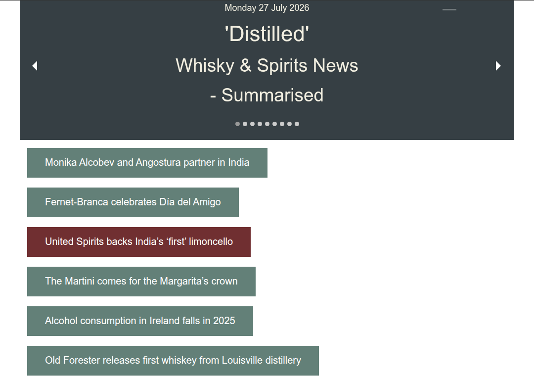 Distilled: Whisky News - Summarised